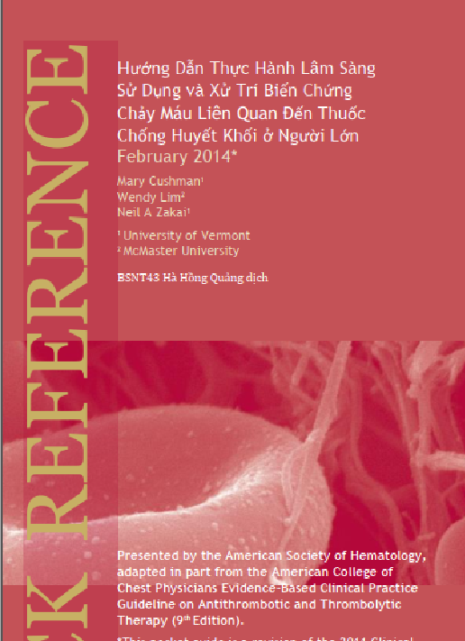 Xử trí biến chứng chảy máu liên quan đến thuốc chống huyết khối